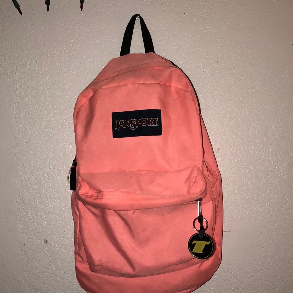 Peach Jansport backpack